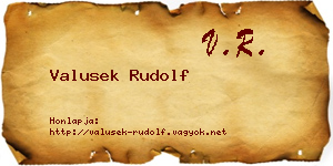 Valusek Rudolf névjegykártya